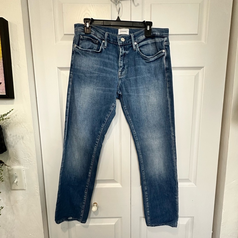 FRAME Blue Structured Stretch L'Homme Slim Jeans Size 32 EUC